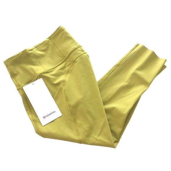 Lululemon Fast and Free Crop II 19" Nulux Golden Lime - Picture 6 of 14